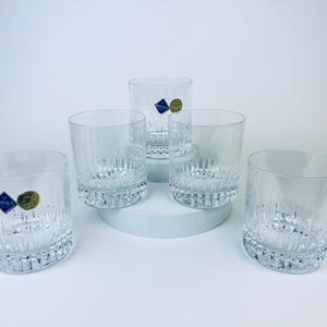 Vintage 'JIHLAVSKÉ SKLÁRNY' Bohemia Crystal Lowball Glasses - Set