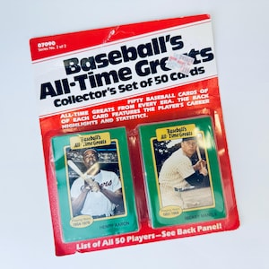 Carte sportive da collezione dei grandi campioni di baseball di tutti i tempi - Set di cinquanta (50) - Nuovo di zecca (NOS) - Made in USA (1987)
