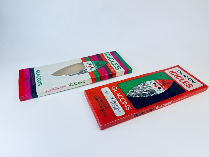 Vintage Flameproof Silver Christmas Tree icicles Tinsel Strands Made in