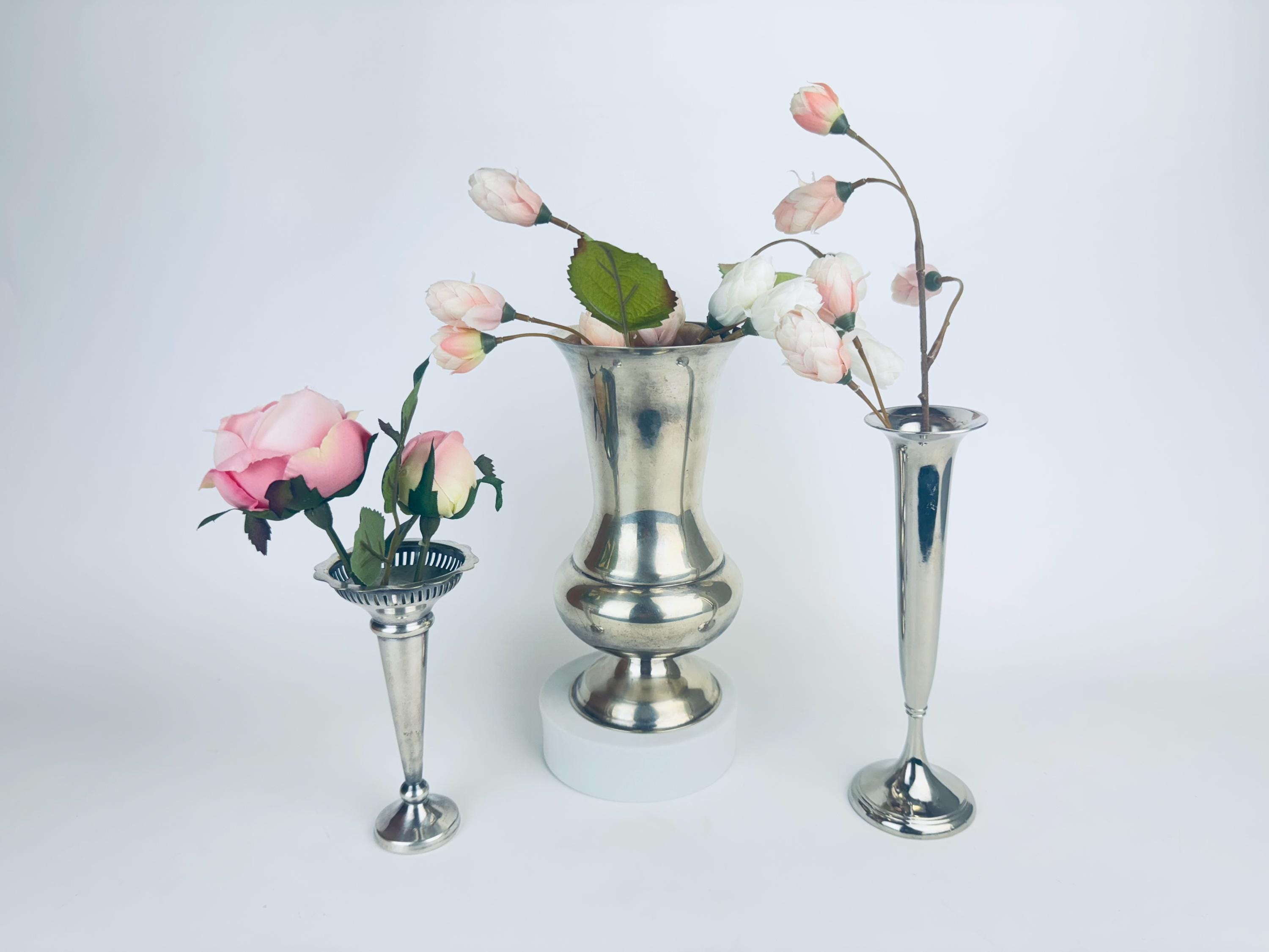 Silberne Mini-Vase Aus Metall – 15x5 Cm, Rechteckig, Wasserdicht, Für Tischdekoration