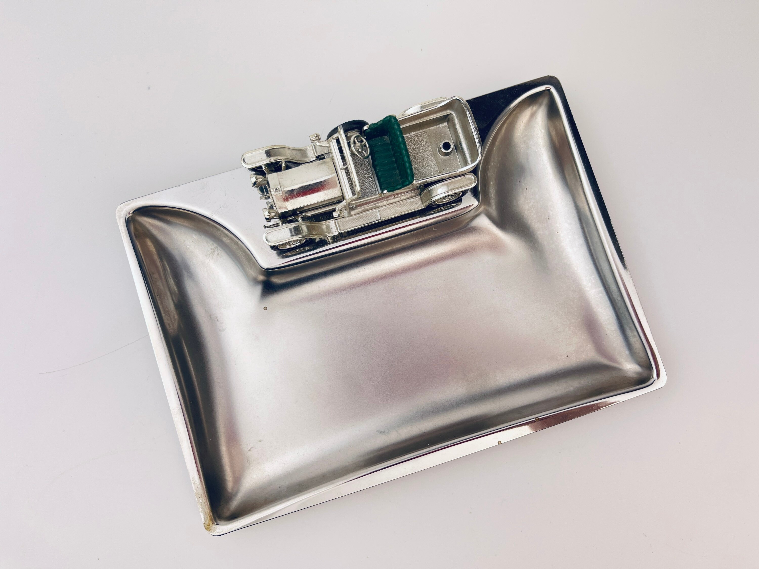 Vintage Antique Car Stainless Steel Ashtray - 1907 Rolls Royce