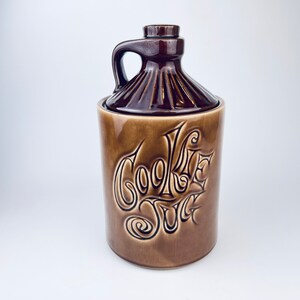 Vintage McCoy Pottery Brown Glazed Ceramic Cookie Jug/Kitchen Countertop Canister - Made in USA