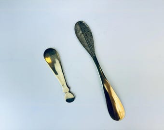 Chausse-pieds vintage en laiton massif - Jolie patine en métal vieilli - Vendus séparément