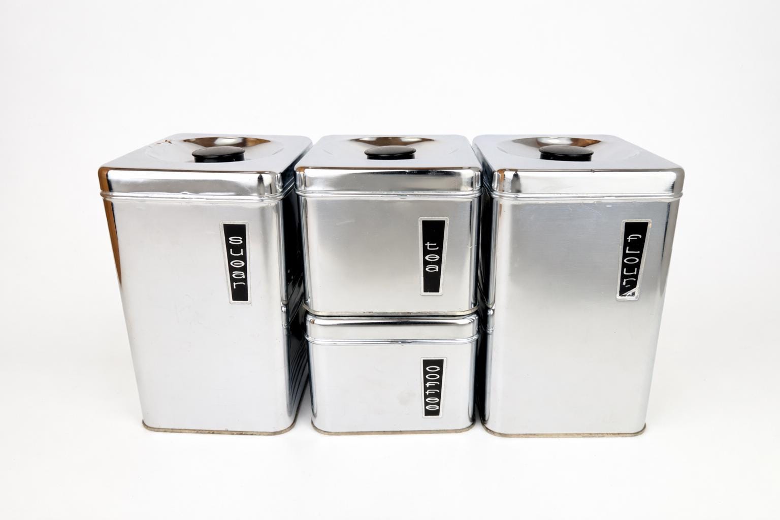 Vintage 1950s 'LINCOLN' Beautyware Silver Chrome Metal Countertop