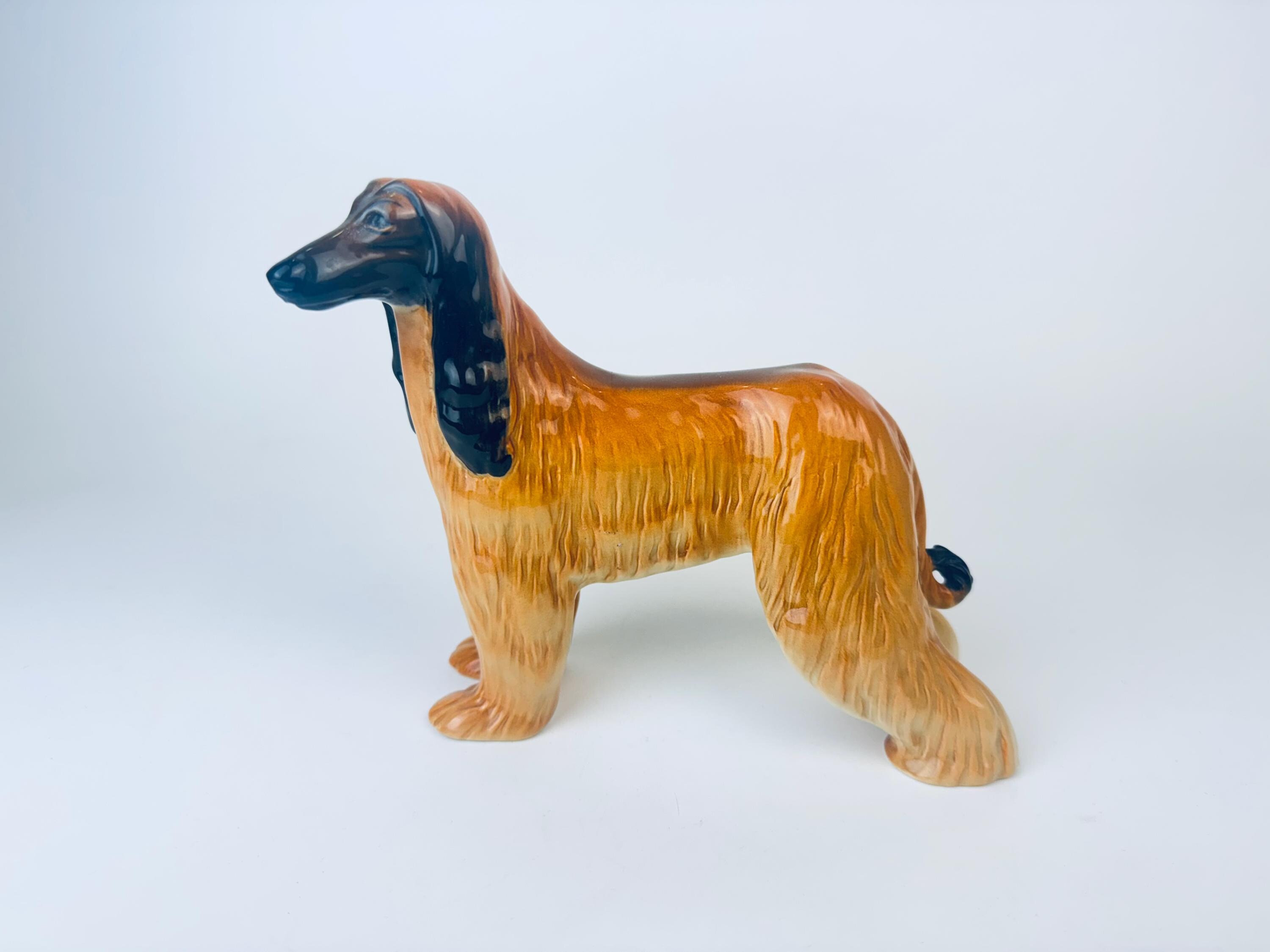 ヴィンテージ アフガンハウンド 磁器製 犬置物 - イギリス