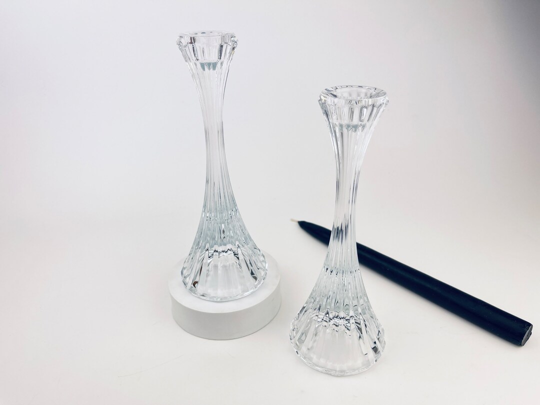Vintage Tall Crystal Candlestick Holders Set of Two 2 Mikasa 'park Lane' Etsy