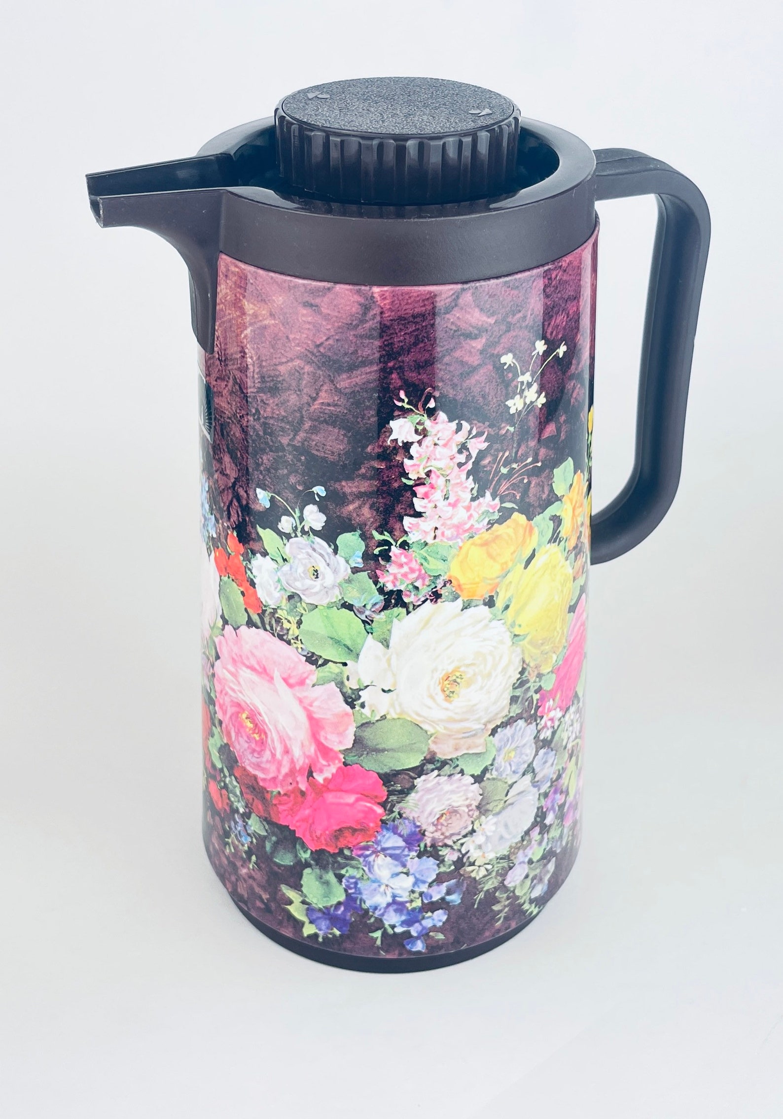 Vintage Floral Bouquet Vacuum Thermos Carafe Peacock Brand Etsy