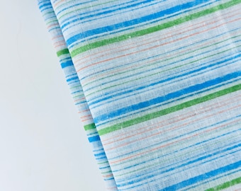Vintage Blau Grün + Pink Gestreiftes Gewebe - 114 x 242 cm