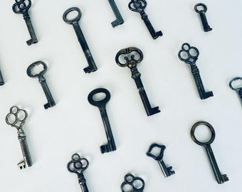 Chaves esqueleto vintage em metal maciço para artesanato e casamentos - níquel e aço estilo meados do século XX - material para arte e artesanato em geral - vendidas separadamente.