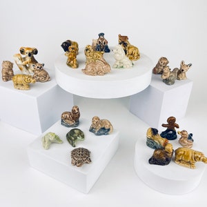 Vintage Wade Whimsy Whooppas Porcelain Miniature Animal Figurines - Made In England -  Red Rose Tea Advertisement Collectibles