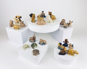 Vintage Wade Whimsy Whooppas Porcelain Miniature Animal Figurines - Made In England -  Red Rose Tea Advertisement Collectibles