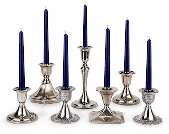 Vintage Assorted Silver Candlestick Holders – Wedding Table Décor - Candle Set