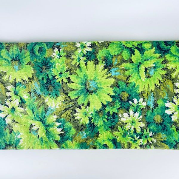 Vintage Green Large Print Floral Fabric - 44" x 45" - 5th Avenue Designs Inc. - Lightly Textured Preshrunk Fabric