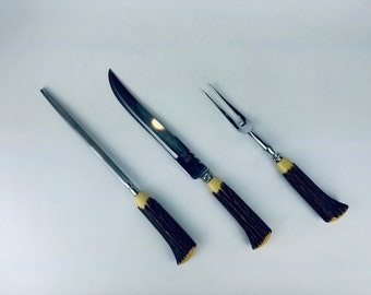 Brochettes Tapio Wirkkala en teck et acier inoxydable vintage