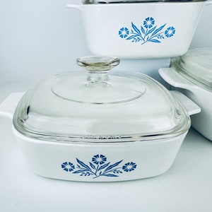 Vintage Blue Cornflower Corning Ware Lidded Casserole Dishes Made In Canada Sold Separately image 2