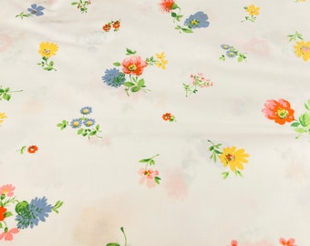 Vintage 1970s Montgomery Ward Floral Twin/Double Flat Sheet – Made in Canada