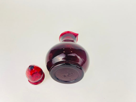 Vintage Ruby Red Avon Perfume Decanter - Strawber… - image 5