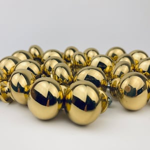 Pomello per cassetti in ottone massiccio vintage anni &#39;80 - Maniglia circolare lucida per armadi o cassettiere