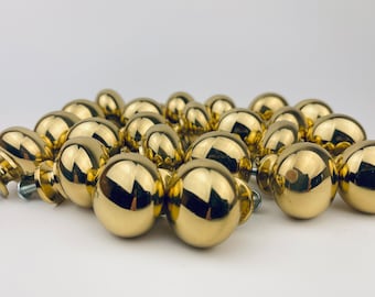 Vintage 1980s Solid Brass Drawer Knob – Polished Circular Pull for Cabinets or Dressers
