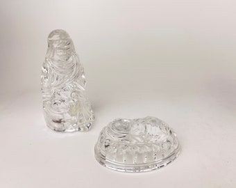 Vintage Princess House 24% Lead Crystal Glass Christmas Nativity Set - Sold Separately - Made In Germany