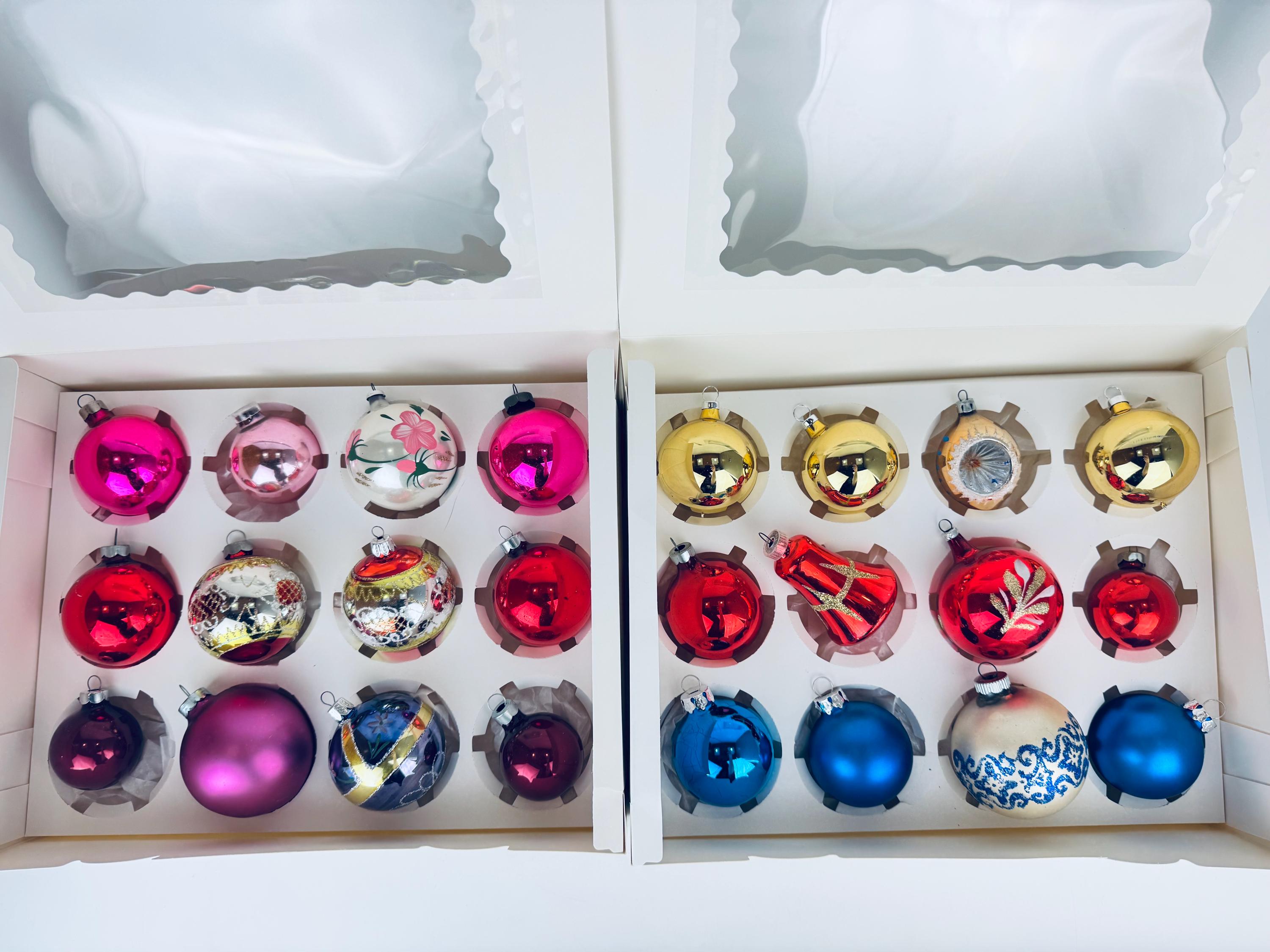 Vintage Assorted Glass Christmas Tree Ornaments - Sets Sold