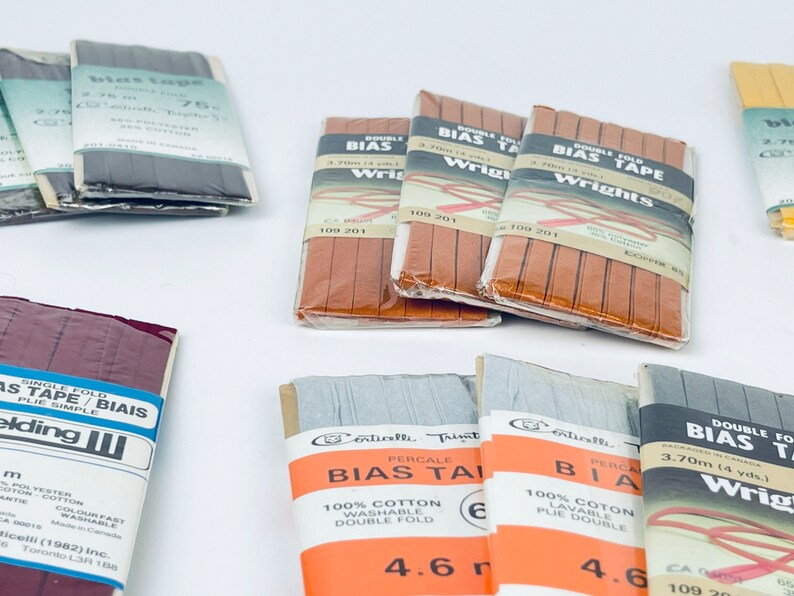 Vintage Schrägband - Verschiedene Farben + Breiten - Made In Canada/USA - New Old Stock (NOS) - Polyester + Baumwollmischung Bild 10