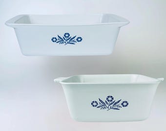 Moldes para pan Corning Ware vintage con diseño de aciano azul - Fabricados en Canadá - Se venden por separado