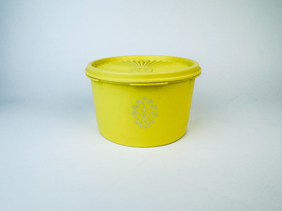 Vintage Yellow Plastic 'tupperware' Servalier Countertop Container ...