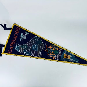 Vintage Barbados Souvenir Tapered Pennant/Wall Hanging