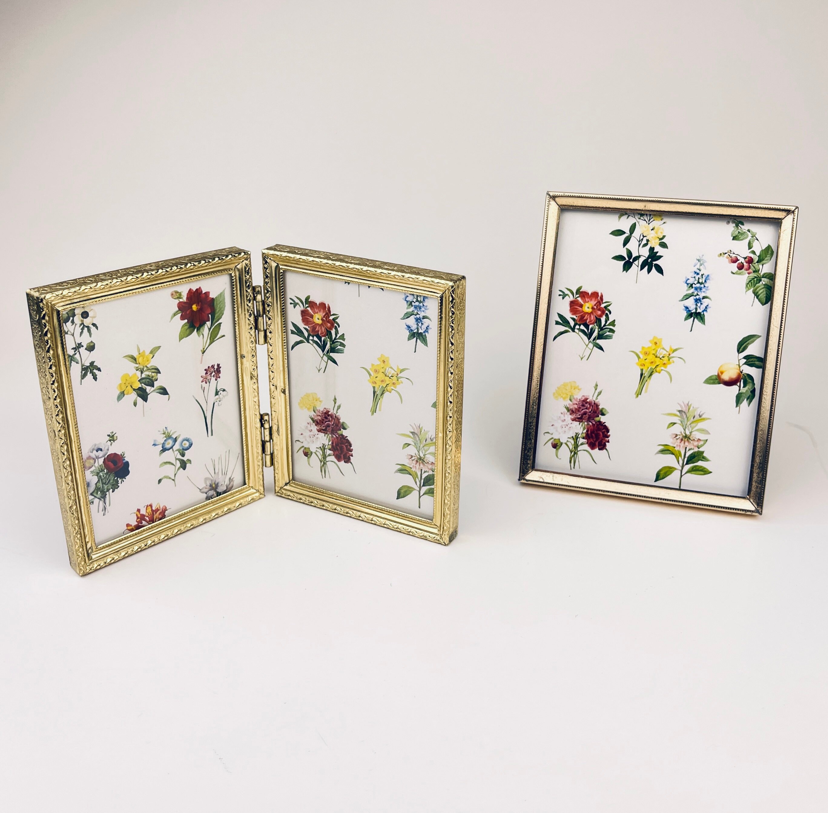 Vintage Gold Tabletop Picture Frame Book Single Set of Etsy