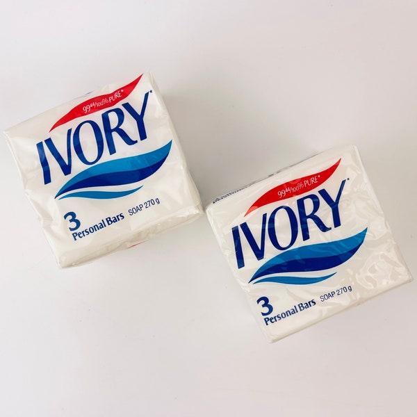 Vintage Ivory Bar Soap - Two Packs of Three (3) - 99.44% Pure - Made In Canada