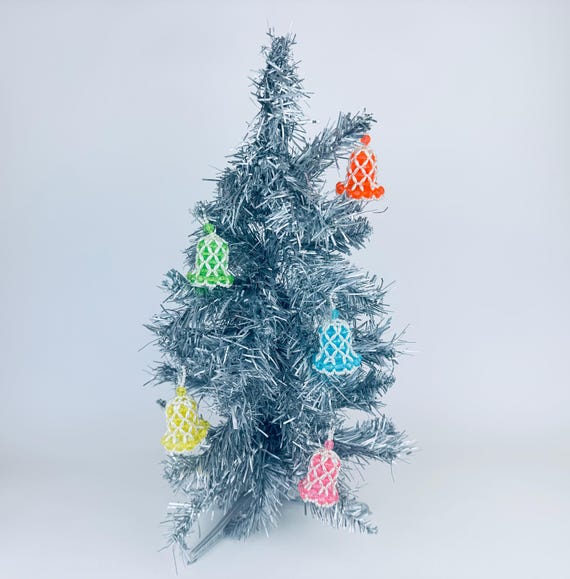 ヴィンテージハンドメイドビーズベルクリスマスツリーオーナメント - 5