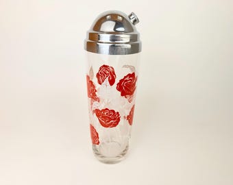 Coctelera de cristal vintage de los años 70 - Recetas impresas Barware