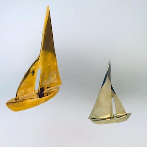Vintage Brass Sailboat Sculptures – Mid-Century Nautical Elegance - Sold Separately
