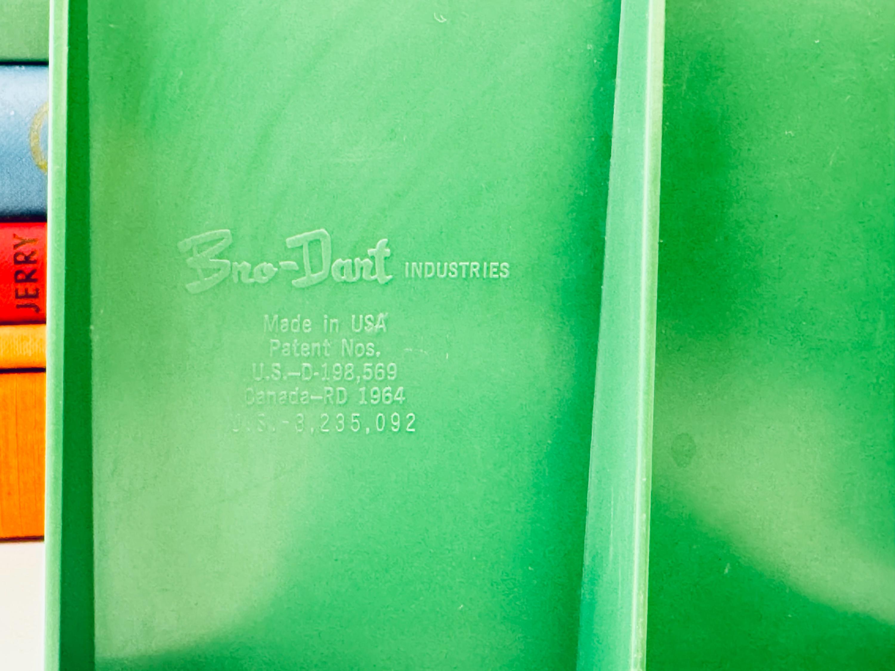 Vintage 'bro-dart' Atomic Aqua Green Plastic Book Ends - Set