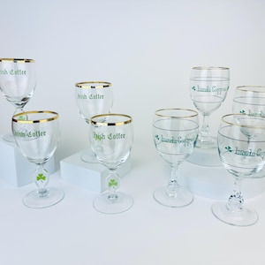 Vintage Irish Coffee Gold Rimmed Pedestal Glasses/Goblets - Sets Sold Separately
