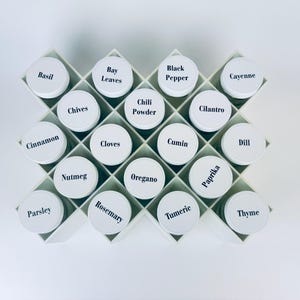 Vintage White Plastic COPCO Modular Wall Spice Rack - Designed By Lubge-Randel - Set Of Eighteen (18)