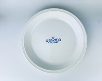 Vintage Blue Cornflower Corning Ware 9" Pie Plate (#P309) - Made In Canada