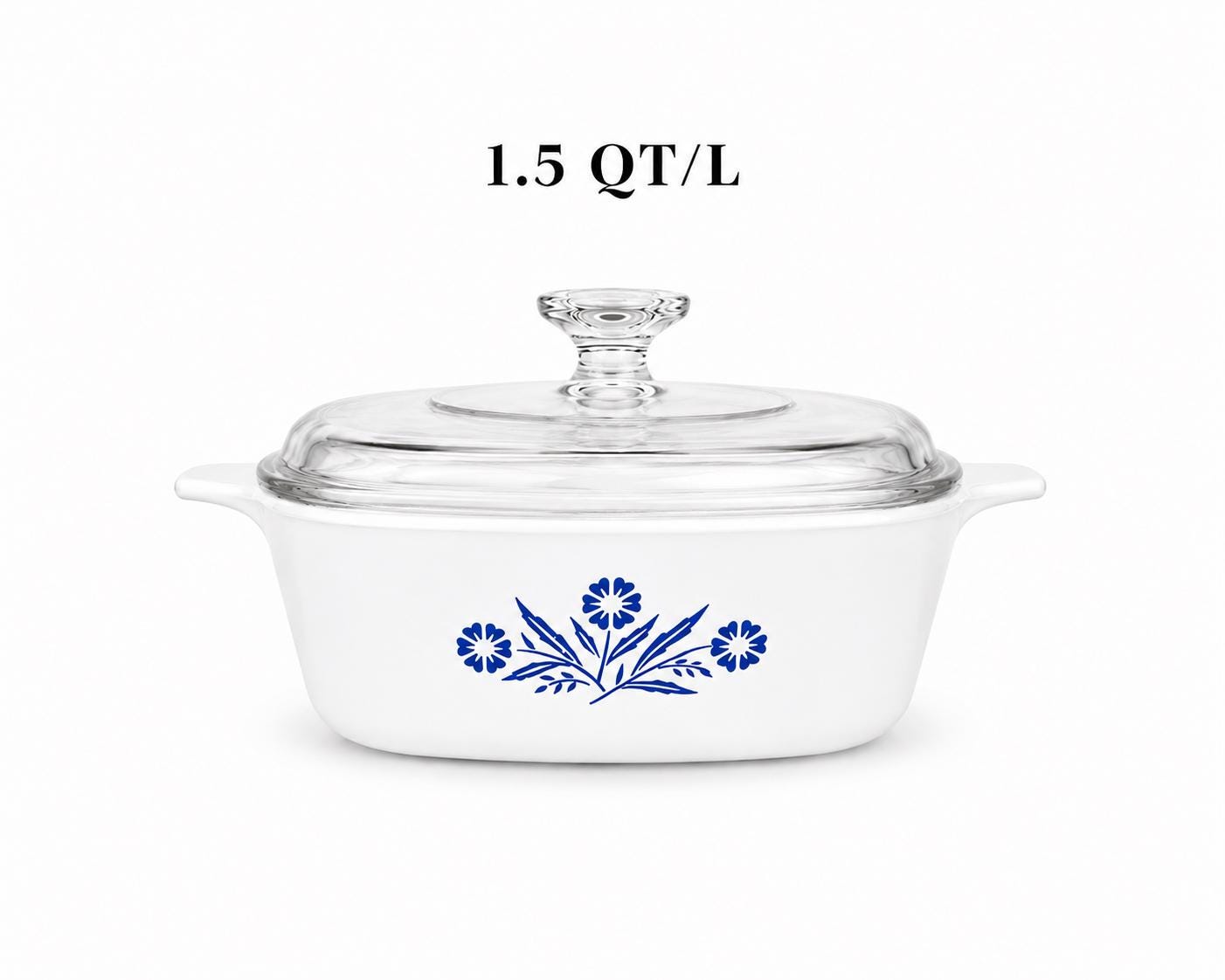 ビンテージCORNING WAREコーニングウェアキャセロール&貴重な鍋敷き付き Vintage Blue Cornflower Corning Ware Casserole Dish - Made In