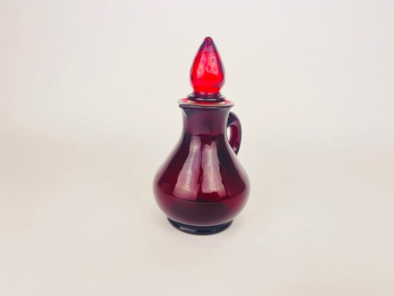 Vintage Ruby Red Avon Perfume Decanter - Strawber… - image 3