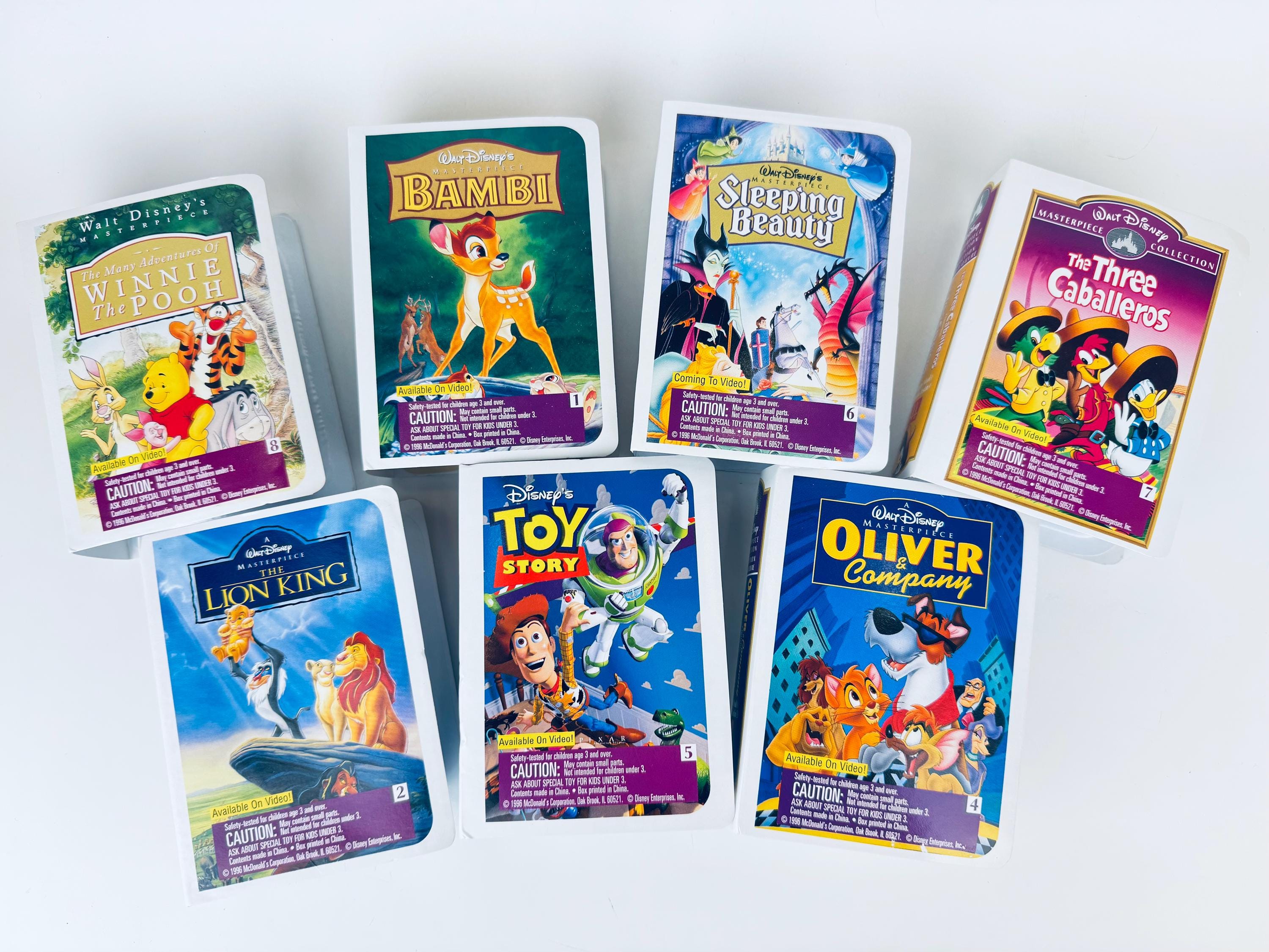 Vintage 1990s Disney Mcdonald's Happy Meal VHS Toy Figures - Sold
