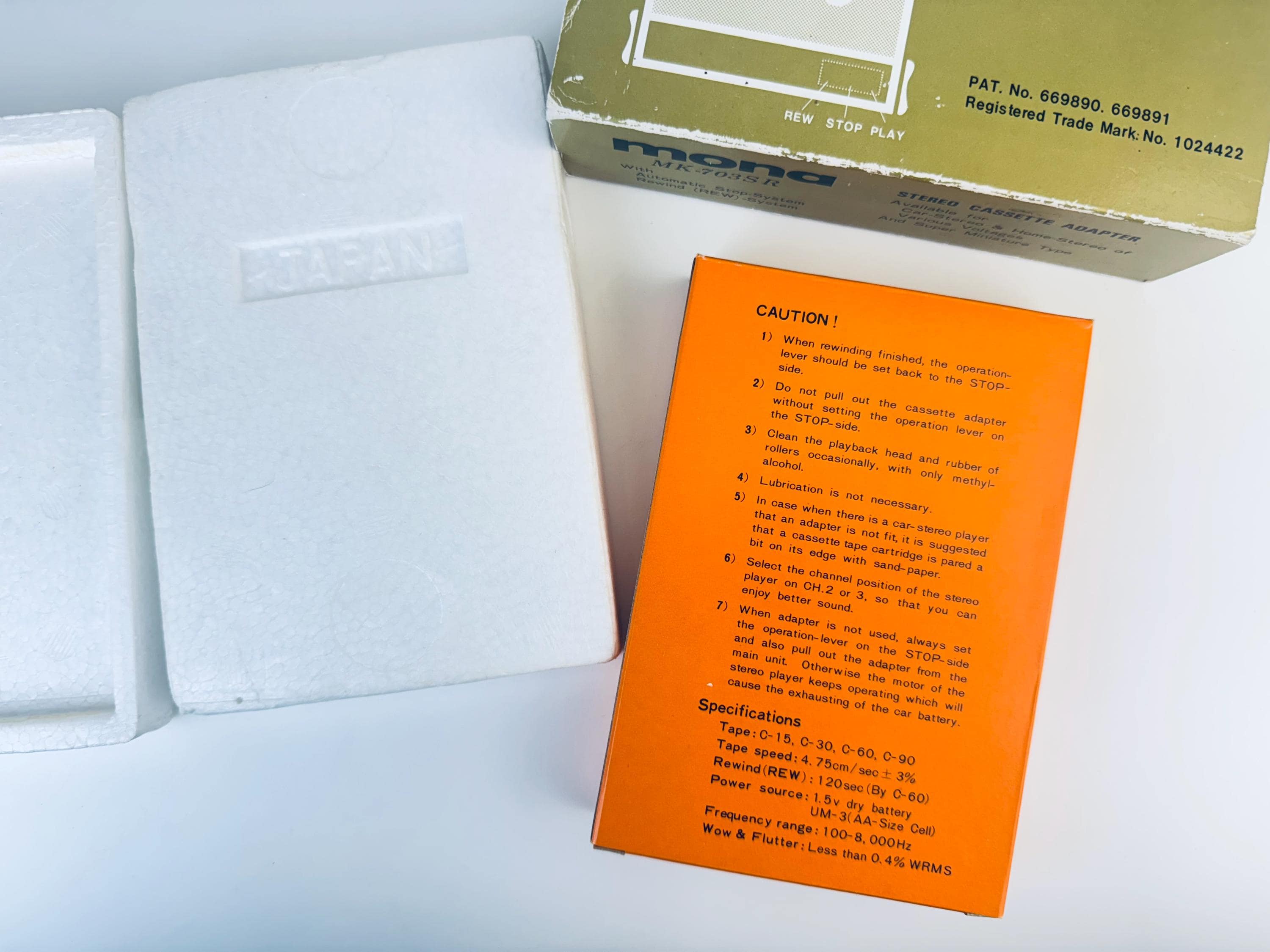 珍品？骨董品？mona mk-703SR オーディオ　カセット　未使用品 Vintage 'MONA' MK-703SR 8 Track Stereo Cassette Adaptor - Etsy