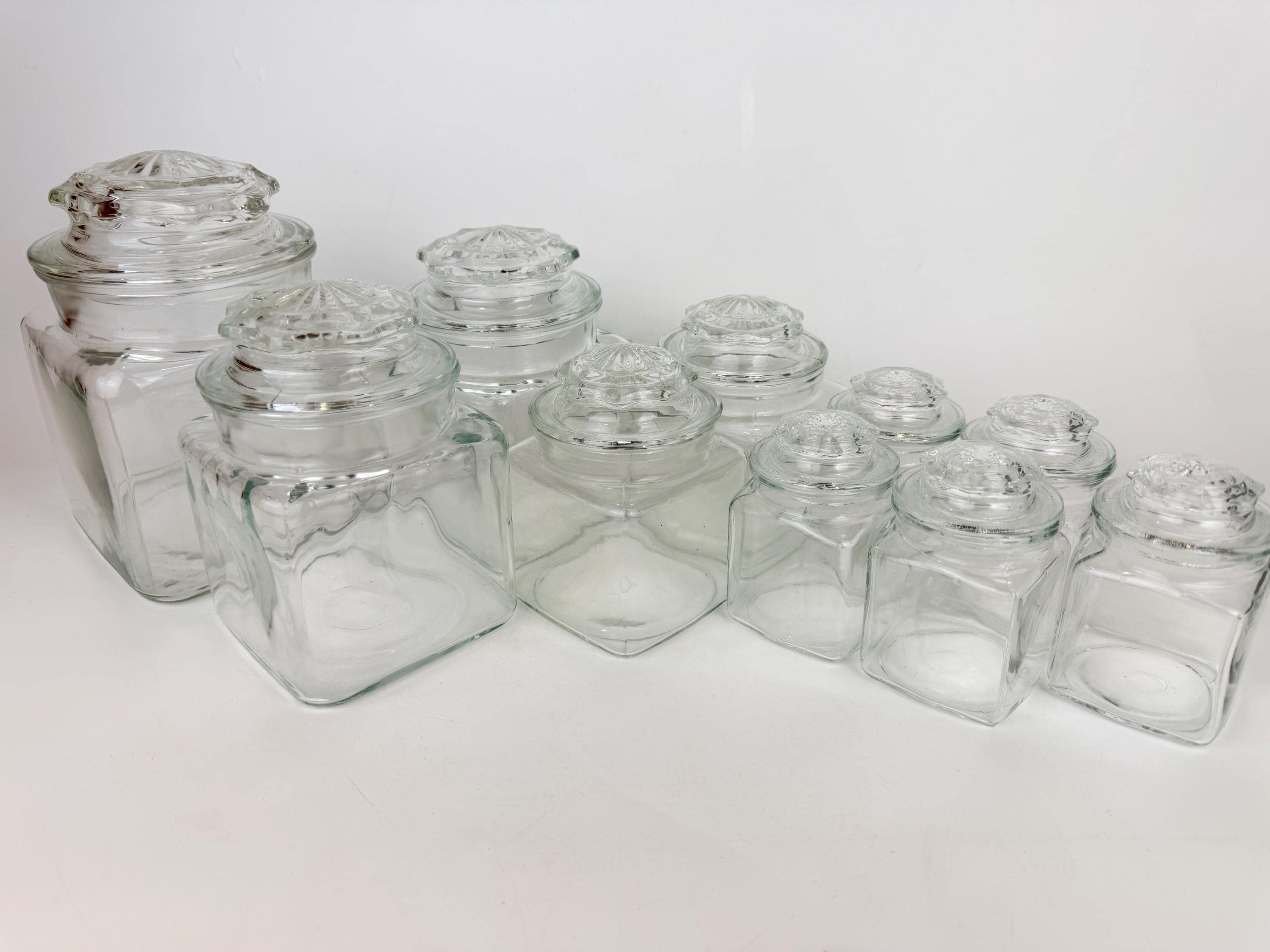 Vintage glass storage containers - Etsy 日本