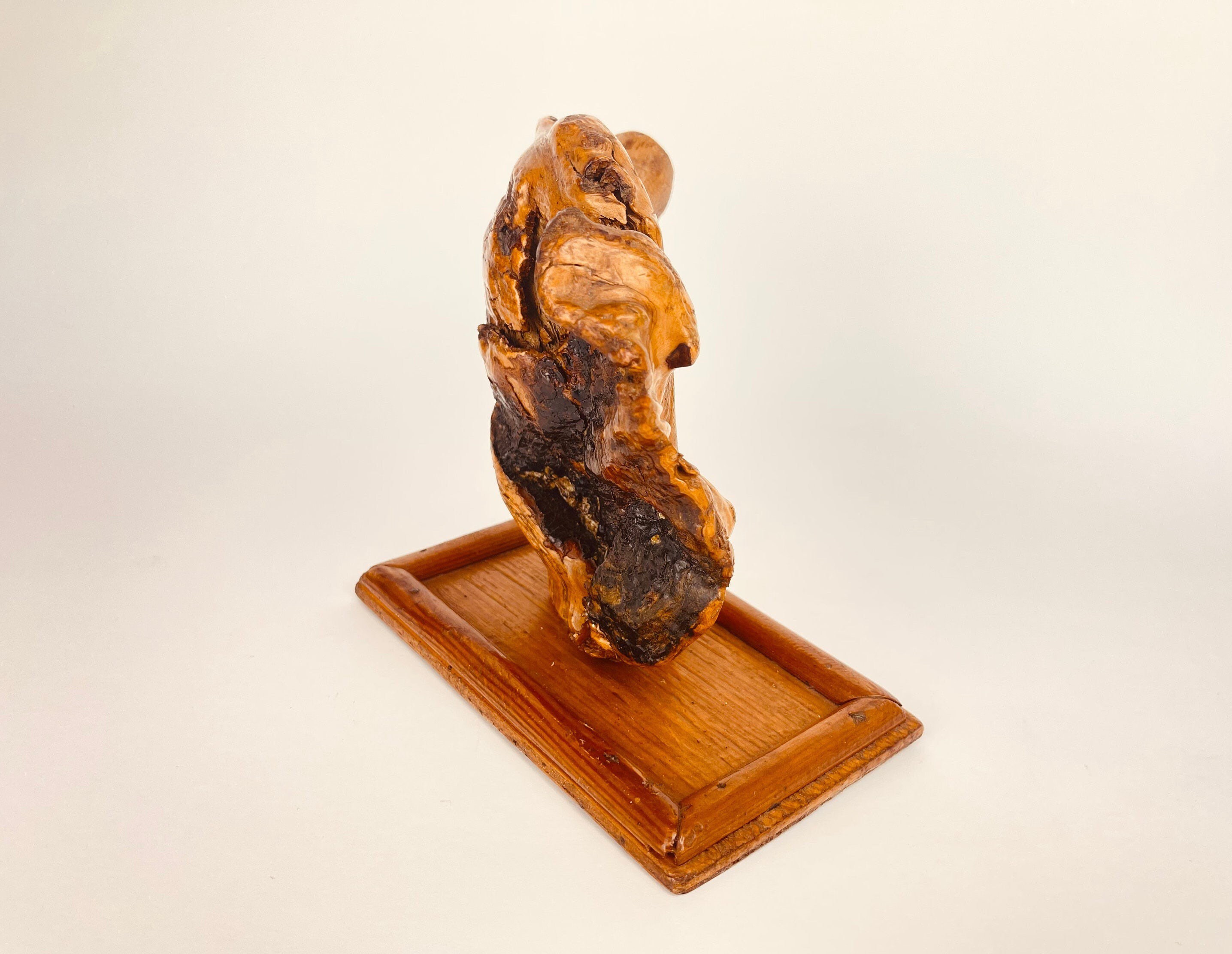 Vintage Montiertes Rohholz Dekostück Holzfigur/Knick Knack | Etsy