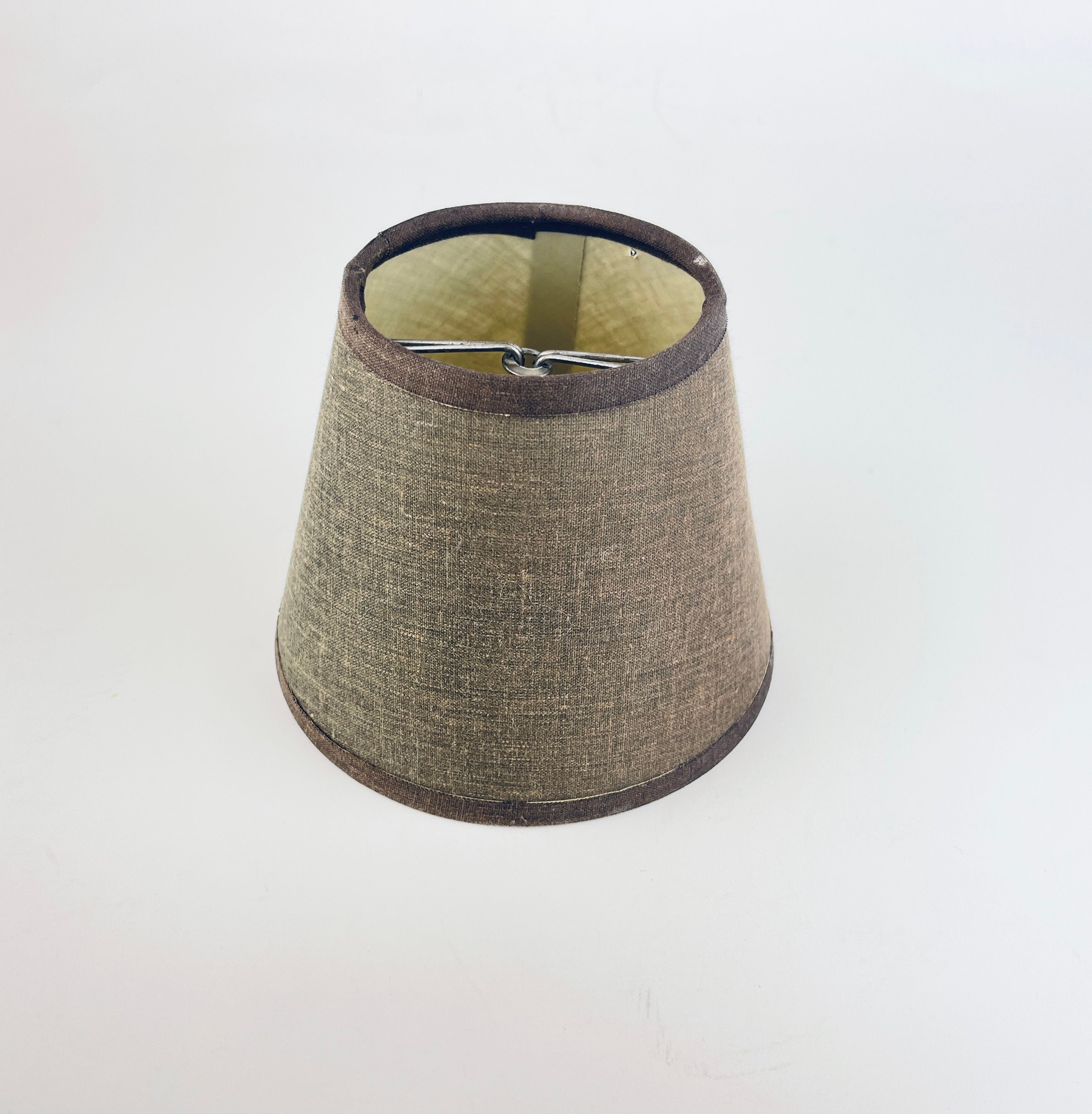 Vintage Brown Beige Clip on Tapered Lamp Shade 4.25 High Etsy