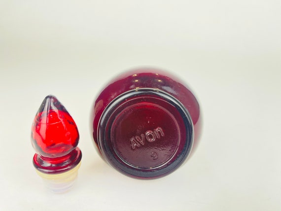 Vintage Ruby Red Avon Perfume Decanter - Strawber… - image 4