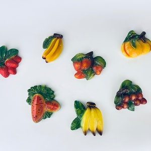 Vintage Small Fruit Chalkware Wall Decor - Kitschy Wall Decor - Kitchen Art - Sold Separately