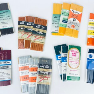 Vintage Schrägband - Verschiedene Farben + Breiten - Made In Canada/USA - New Old Stock (NOS) - Polyester + Baumwollmischung Bild 4