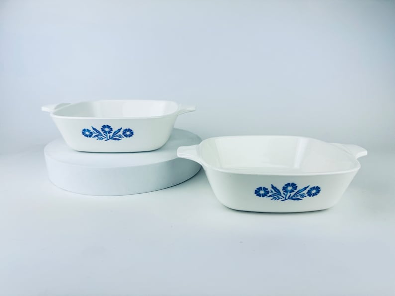 Vintage Blue Cornflower Corning Ware Lidded Casserole Dishes Made In Canada Sold Separately Mini - No Lid