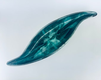 Bol de cerámica con forma atómica y esmalte verde de goteo, estilo vintage de Blue Mountain Pottery (BMP) - Hecho en Canadá